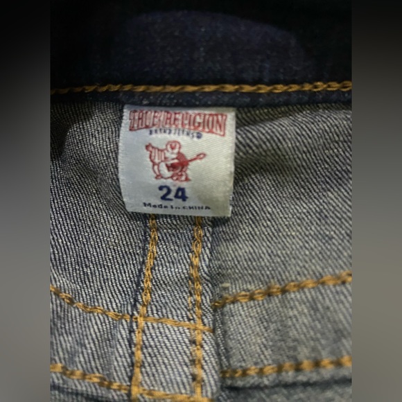 True Religion Curvy Skinny Jennie Curvy Gold Sequin Style: 201097 Size: W24 - Picture 8 of 9